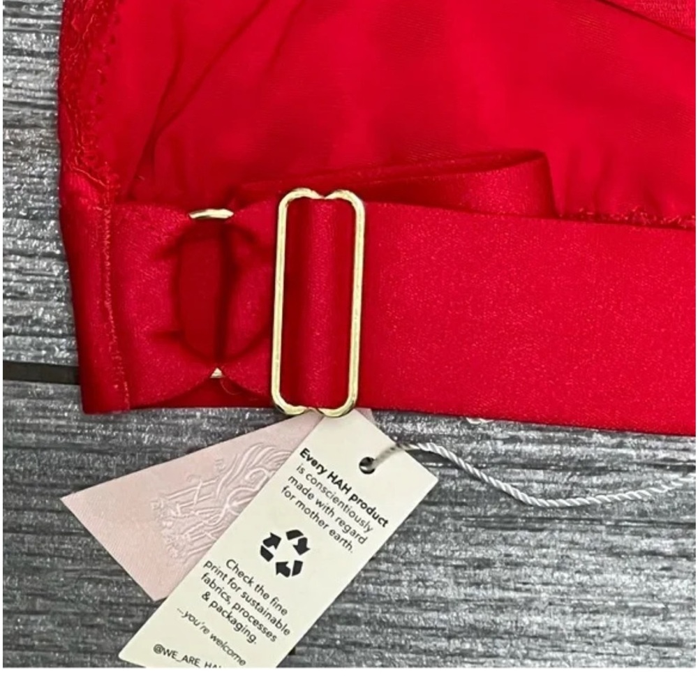 NWT We Are HAH X Free People Groupie Bralette XS & S Small Siren Red Halter Bra - Picture 7 of 11